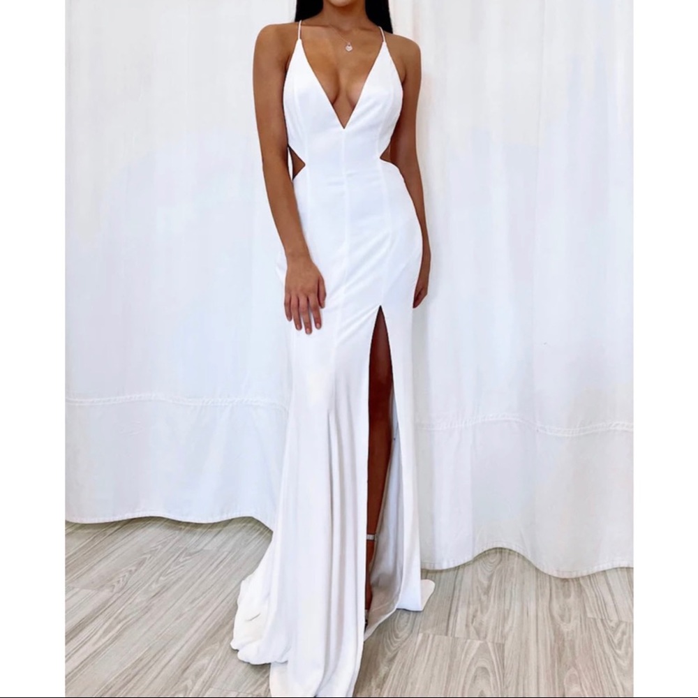 F&P White Nikita Backless Wedding Gown